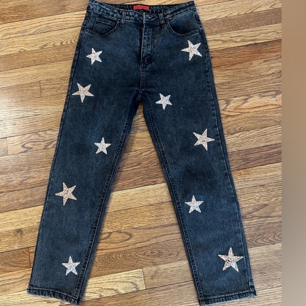 Signature Dark Jeans with Glitter Stars